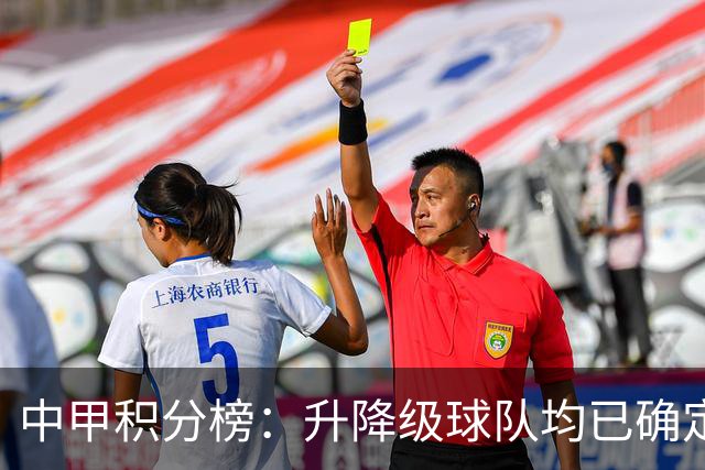 中甲积分榜：升降级球队均已确定；保级附加赛名额竞争激烈
